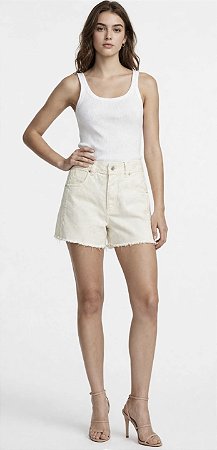 Shorts Cintura Alta Sarja