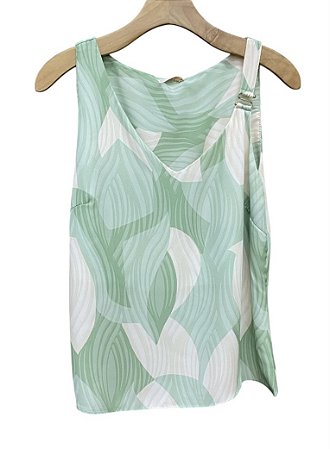 Blusa Regata Estampada Crepe