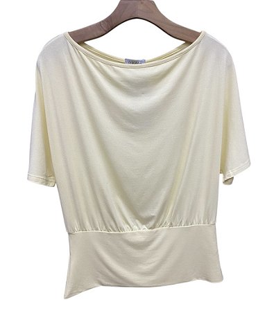 Blusa Manga Curta Elástico Cintura Viscomalha