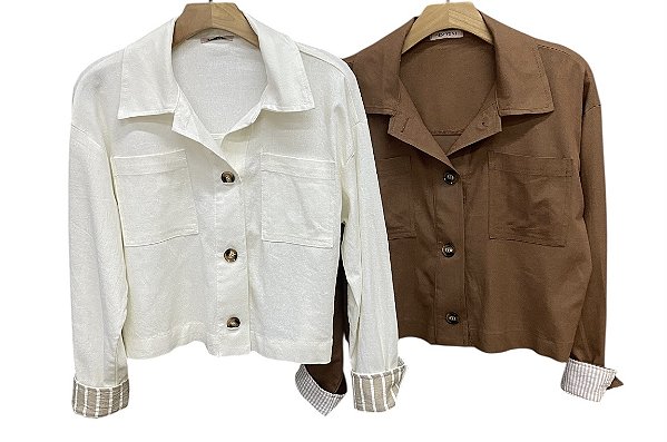 Casaco Bolsos Frontais Viscolinho