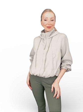 Jaqueta Corta Vento Ajuste Cintura Nylon