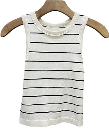 Blusa Regata Listras Malha Rib
