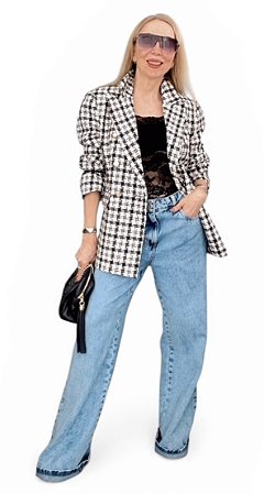 Calça Wide Leg Cintura Alta Jeans