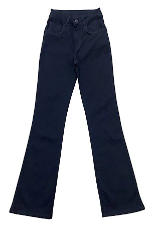 Calça Flare Cintura Alta Sarja