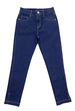Calça Capri Tornozelo Cintura Alta Jeans