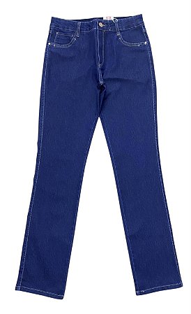 Calça Reta Cintura Alta Jeans