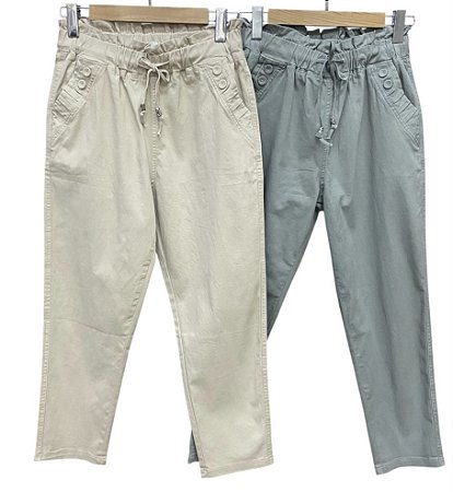 Calça Detalhe Bolso Sarja