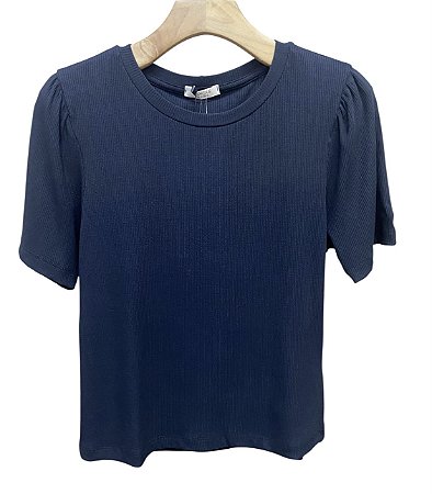 T-Shirt Manga Curta Malha Rib