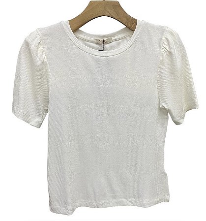 T-Shirt Manga Curta Malha Rib