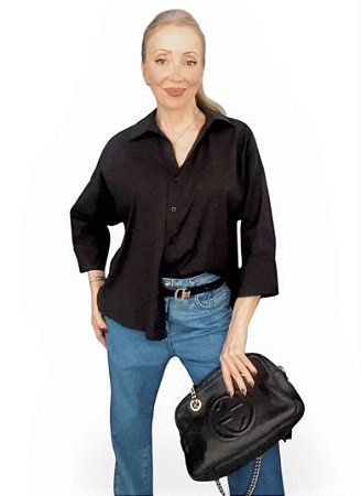 Camisa Pregas Costas Crepe