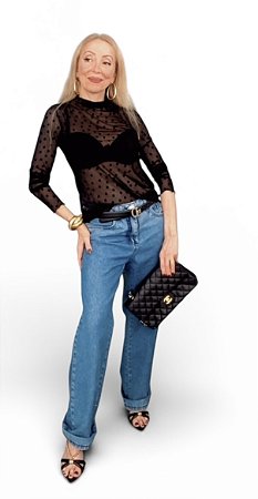 Calça Reta Cintura Alta Jeans