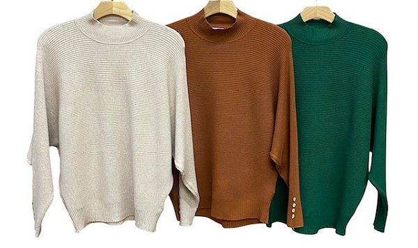 Blusa Botões Manga Cashmere
