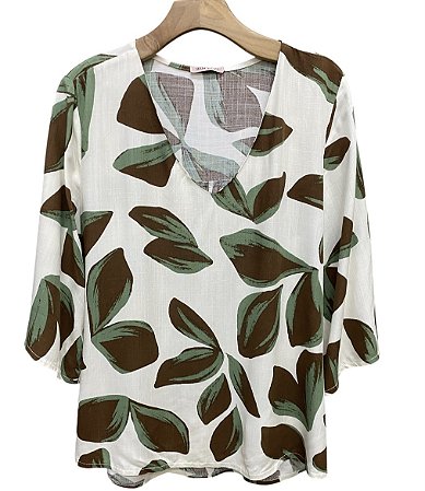 Blusa Manga 3/4 Estampada Viscose