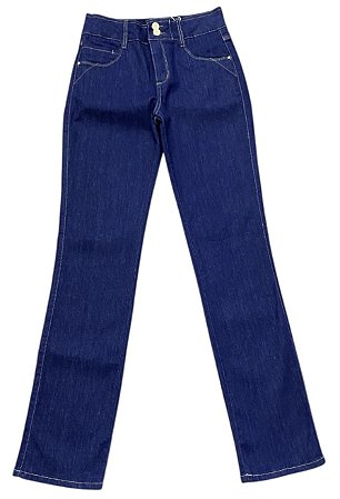 Calça Reta Cintura Alta Jeans