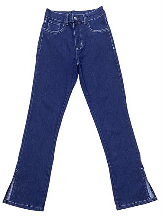 Calça Reta Cintura Alta Jeans