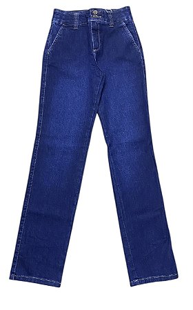 Calça Reta Cintura Alta Jeans