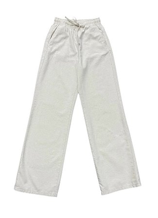 Calça Wide Leg Cintura Alta Linho