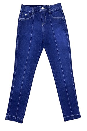 Calça Capri Tornozelo Cintura Alta Jeans