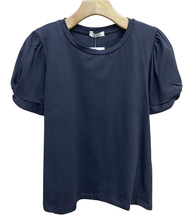 T-Shirt Manga Curta Algodão