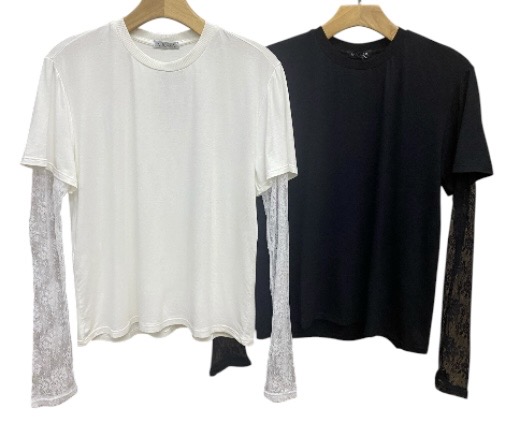 T-Shirt Manga Renda Viscomalha