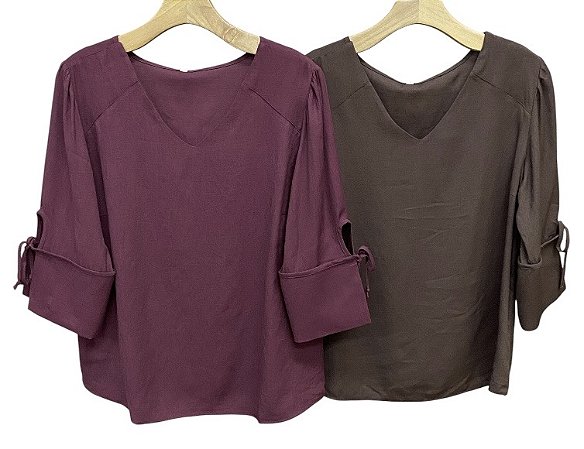 Blusa Manga 3/4 Viscolinho