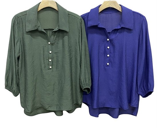 Camisa Manga 7/8 Viscolinho