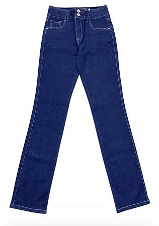 Calça Reta Cintura Alta Jeans