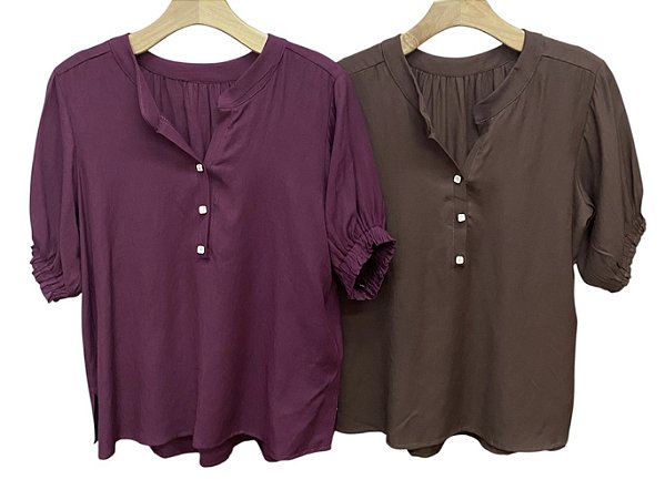 Blusa Manga Curta Viscolinho