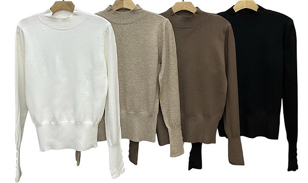Blusa Manga Longa Botões Cashemere