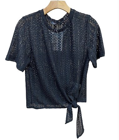 Blusa Manga Curta Renda