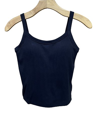 Blusa Alça Com Bojo Malha Rib