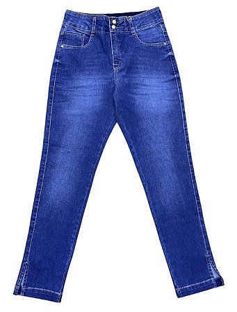 Calça Capri Tornozelo Cintura Alta Jeans