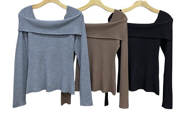 Blusa Ombro a Ombro Manga Longa Cashmere
