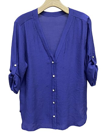 Camisa Manga 3/4 Botões Viscose