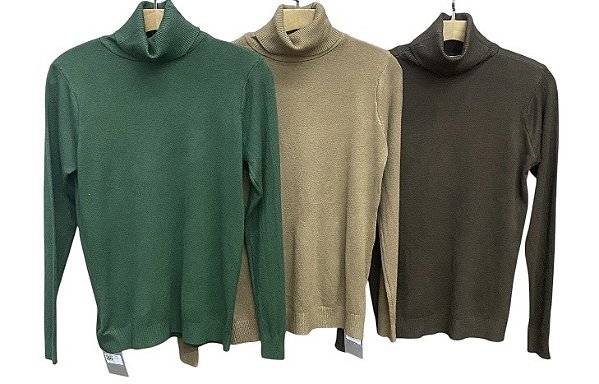 Blusa Manga Longa Gola Alta Cashmere