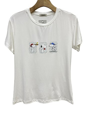 T-Shirt Manga Curta Snoopy Viscomalha