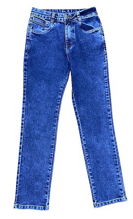 Calça Reta Cintura Alta Jeans