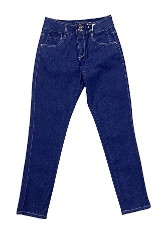 Calça Capri Tornozelo Cintura Alta Jeans