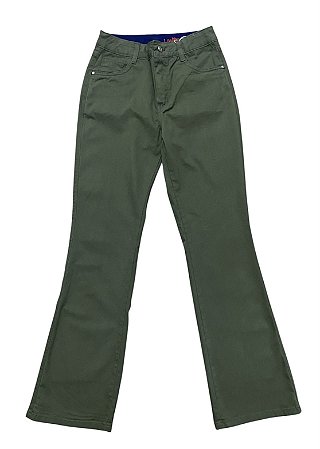 Calça Flare Cintura Alta Sarja