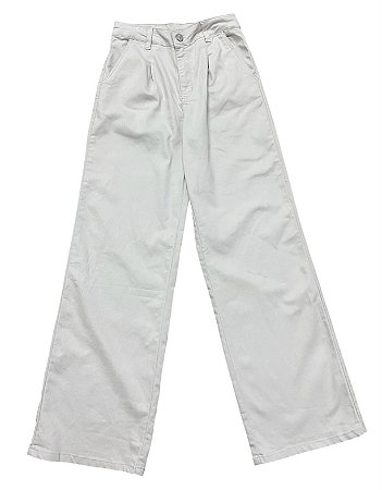 Calça Wide Leg Cintura Alta Sarja