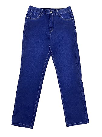 Calça Reta Cintura Alta Jeans
