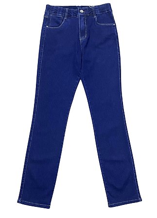 Calça Reta Cintura Alta Jeans