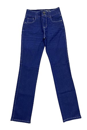Calça Reta Cintura Alta Jeans