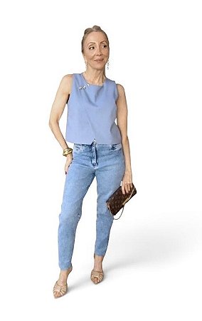 Calça Mom Cintura Alta Jeans