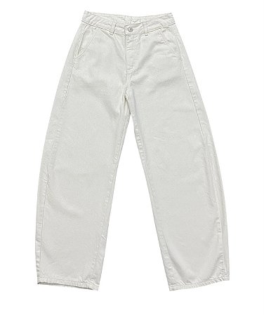 Calça Barrel Cintura Alta Sarja