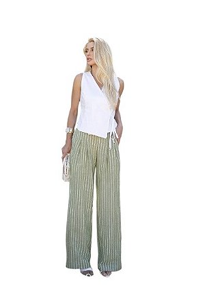 Calça Listras Viscolinho