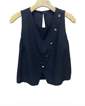 Cropped Botões Viscose