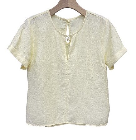 Blusa Manga Curta Pingente Viscose
