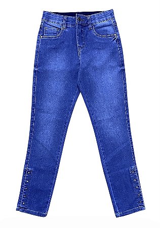Calça Capri Tornozelo Cintura Alta Jeans