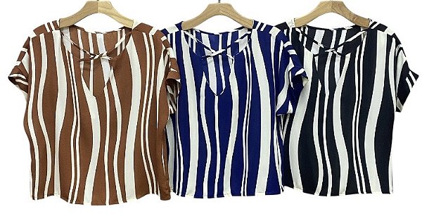 Blusa Manga Curta Estampada Viscose